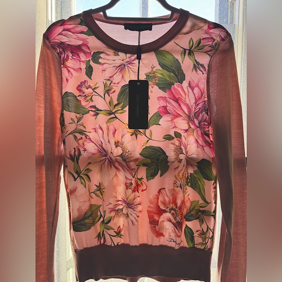 Dolce and Gabbana High Cuff Silk Sweater - Picture 5 of 15